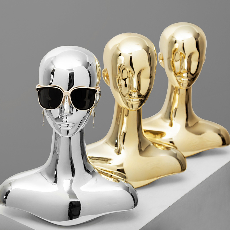 Body Jewelry Stores - Clothing Store Mannequin Head Model Electroplated