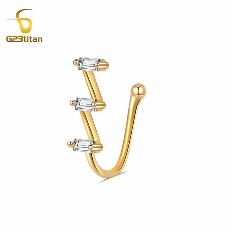 Helix Cartilage Ring - 1pc Fake Nose Piercing Ring Women
