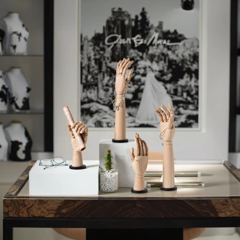 Body Jewelry Stores - Solid Wood Hand Mannequin Rack for