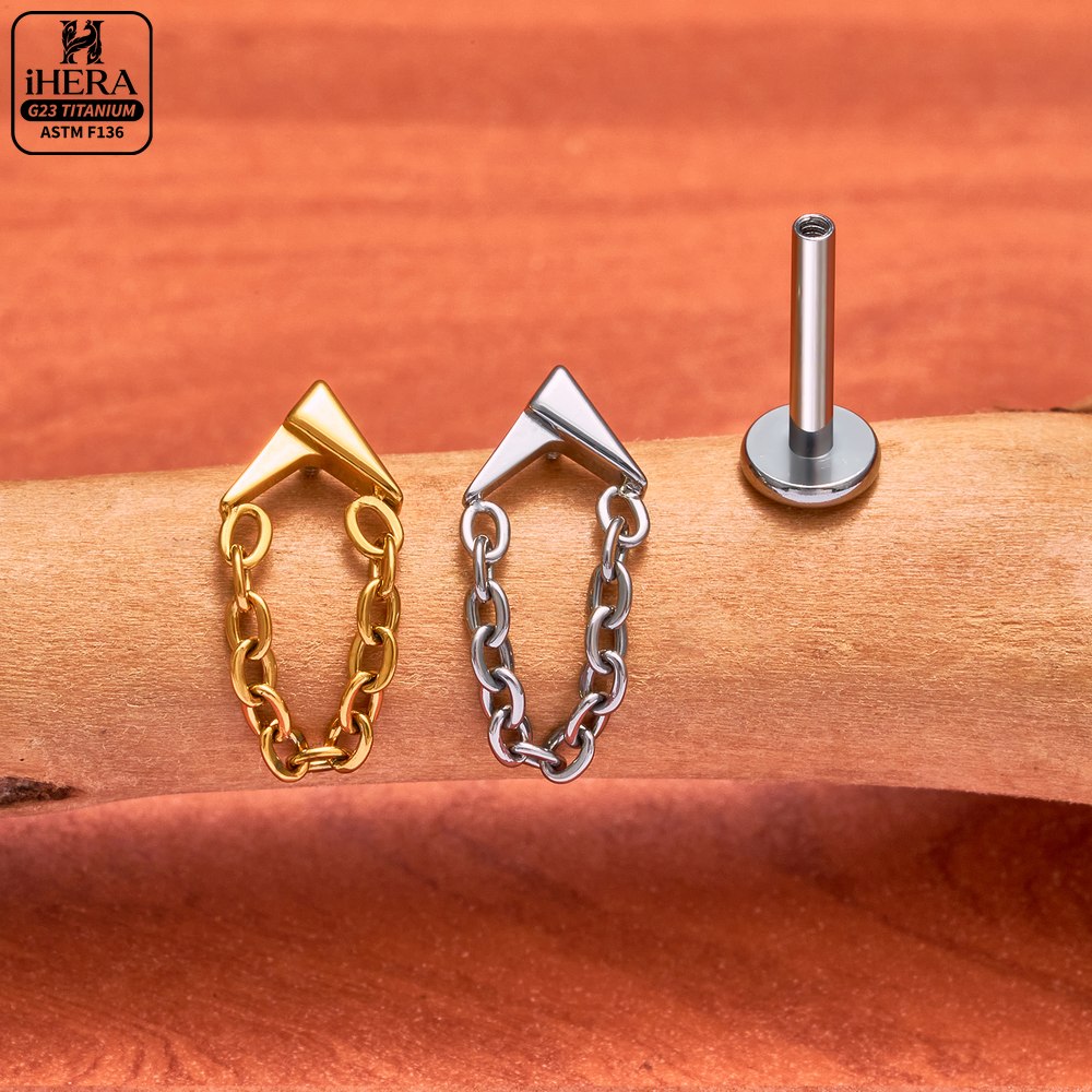 16G G23 Titanium Flat Back Tas - Flat Back Labret Stud ulasan dan harga