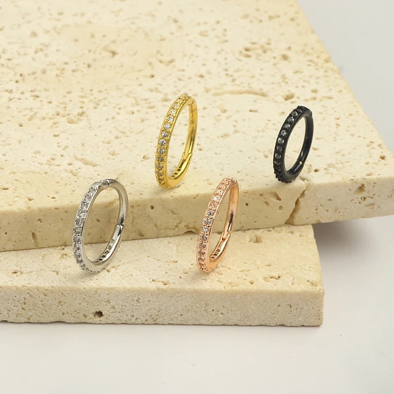 16G Clear CZ Nose Ring Hoop 31 - Helix Cartilage Ring ulasan dan harga