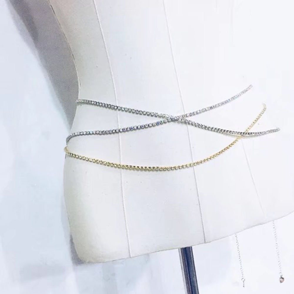 Sexy Fashion Shiny Water Drill - Body Jewelry Waist ulasan dan harga