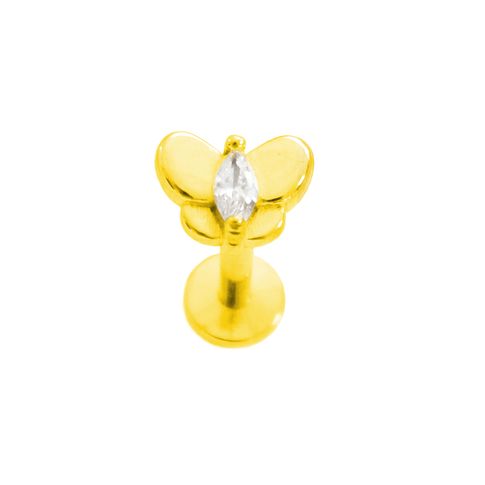 Flower Labret Piercing Butterf - Flat Back Labret Stud ulasan dan harga