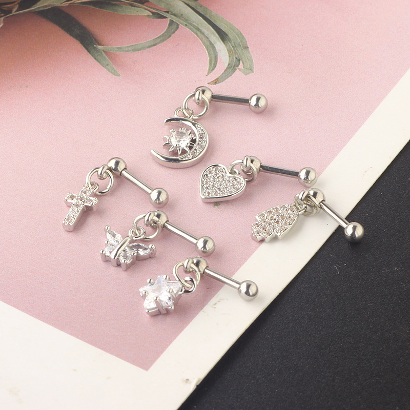 (.) Zircon Earrings Helix Ear  - Helix Cartilage Ring ulasan dan harga