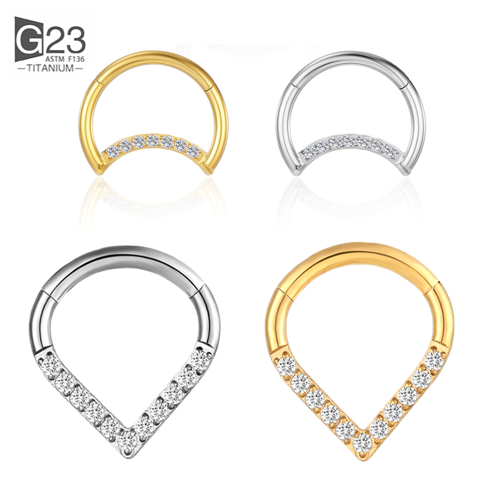 F136 Titanium Hinged Tear Drop - Helix Cartilage Ring ulasan dan harga