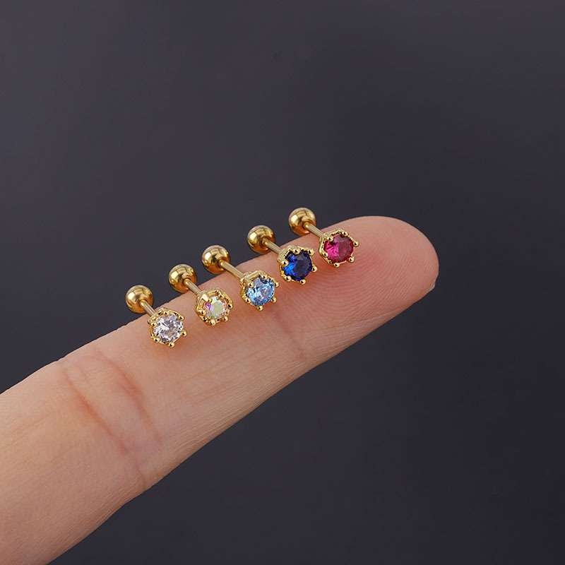CZ Crystal Top Flat Back Labre - Flat Back Labret Stud ulasan dan harga