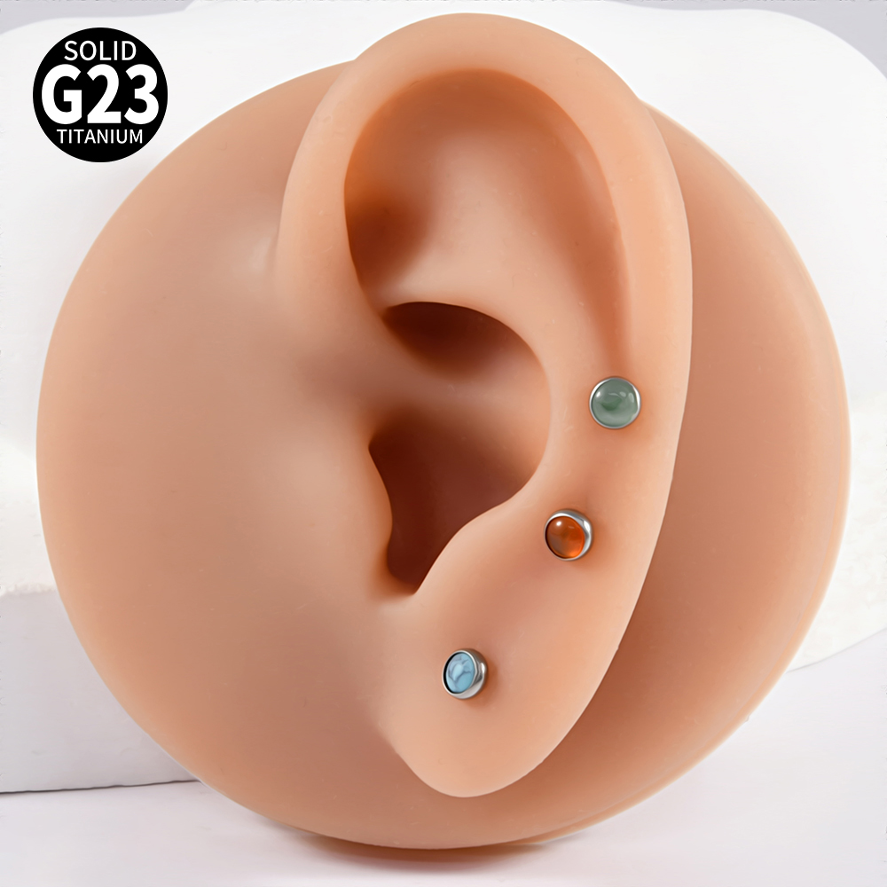 1PC 16g G23 Titanium Crystal&S - Flat Back Labret Stud ulasan dan harga
