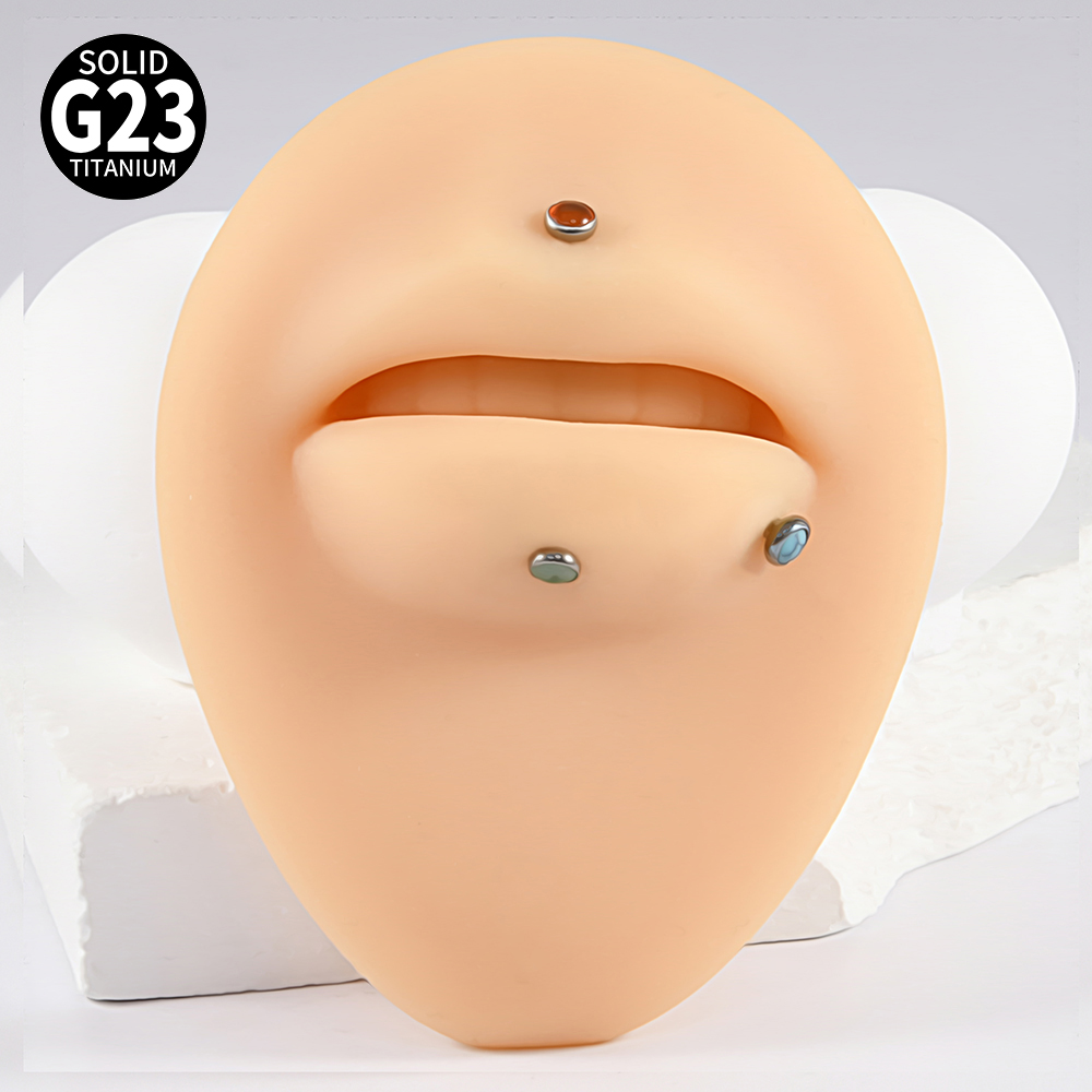 1PC 16g G23 Titanium Crystal&S - Flat Back Labret Stud ulasan dan harga