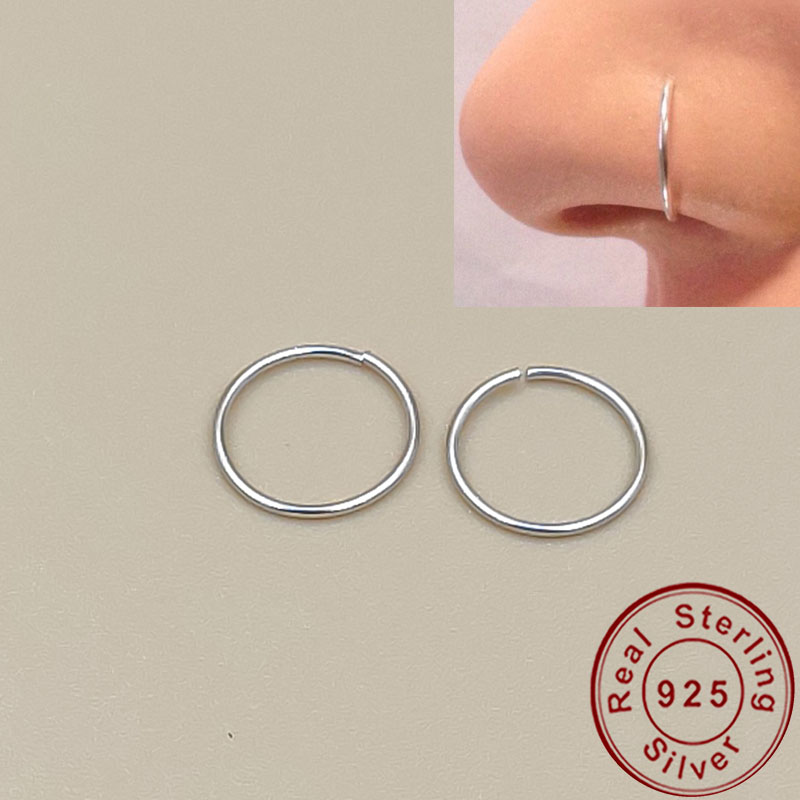 925 silver nose ring lip ring  - Helix Cartilage Ring ulasan dan harga
