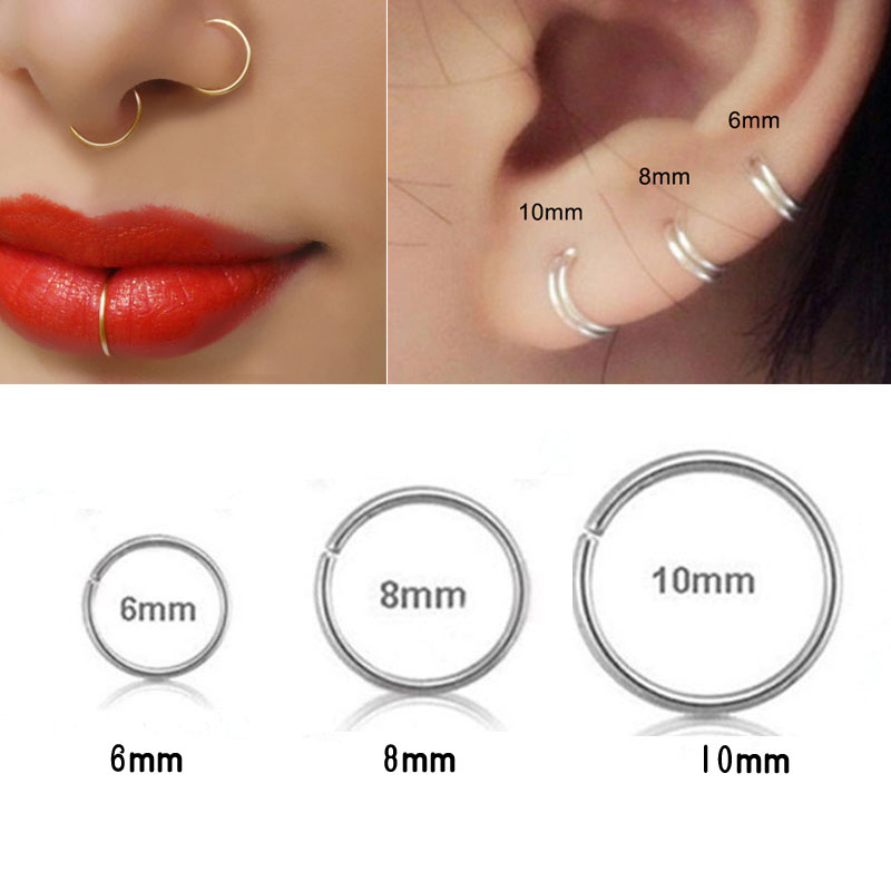 925 silver nose ring lip ring  - Helix Cartilage Ring ulasan dan harga