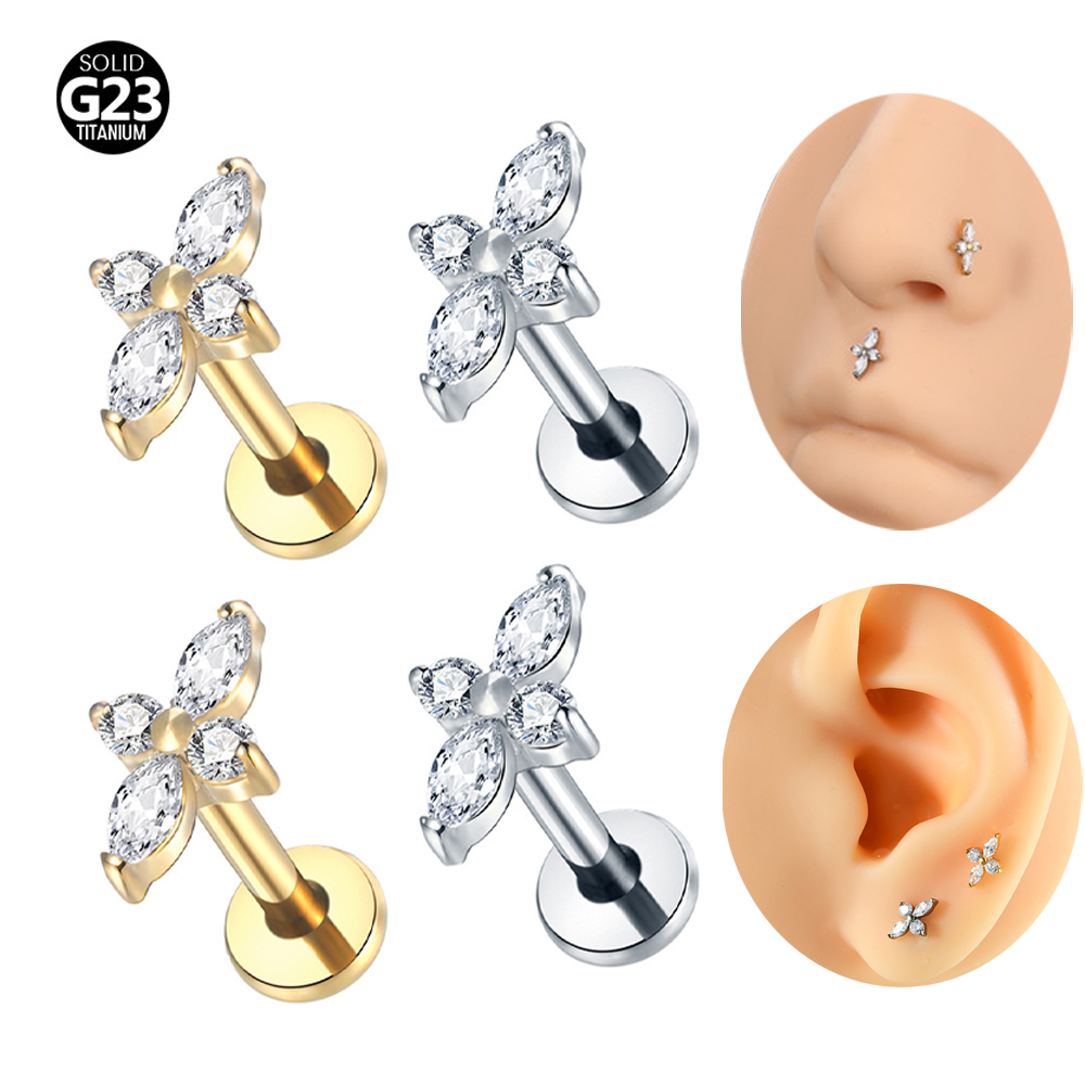 1PC G23 Titanium Labret Pierci - Helix Cartilage Ring ulasan dan harga