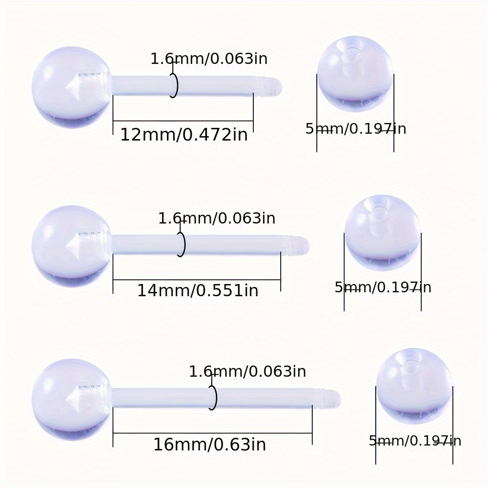 3pcs/Set (Each Size 1pc) Soft  - Body Jewelry Stores ulasan dan harga