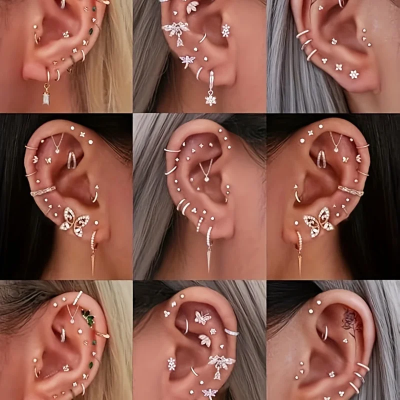6pcs Threadless Flat Back Earr - Helix Cartilage Ring ulasan dan harga