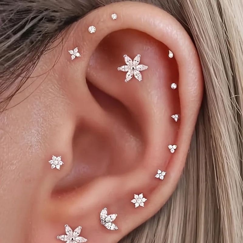 6pcs Threadless Flat Back Earr - Helix Cartilage Ring ulasan dan harga