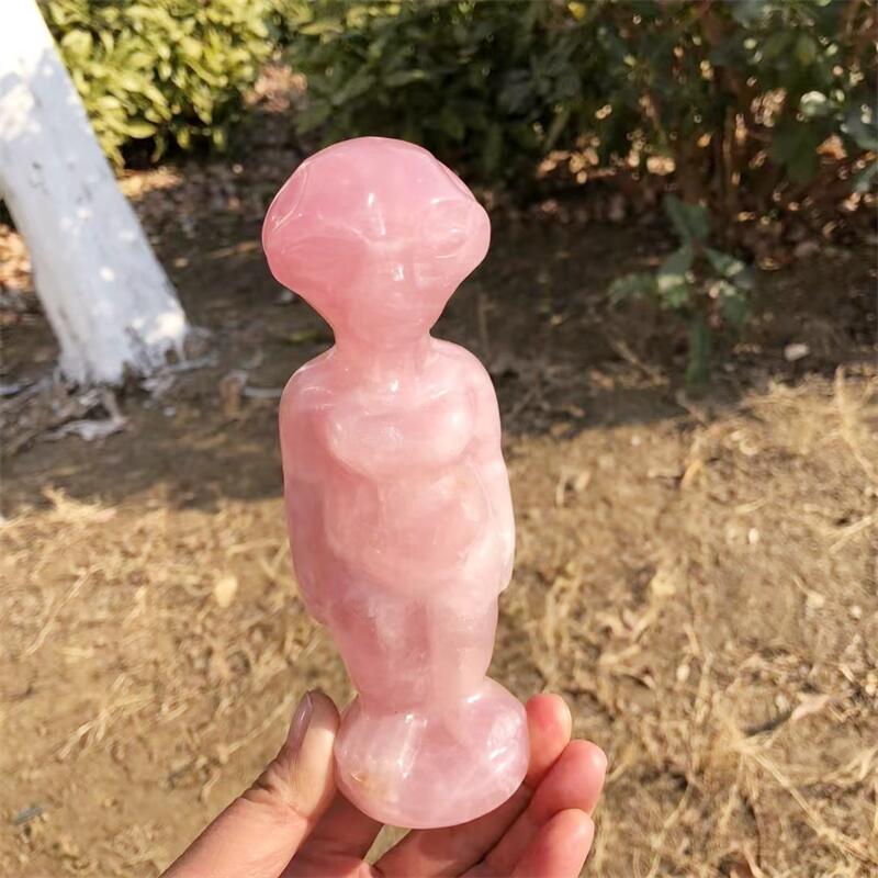 15CM Natural Rose Quartz Alien - Body Jewelry Europe ulasan dan harga