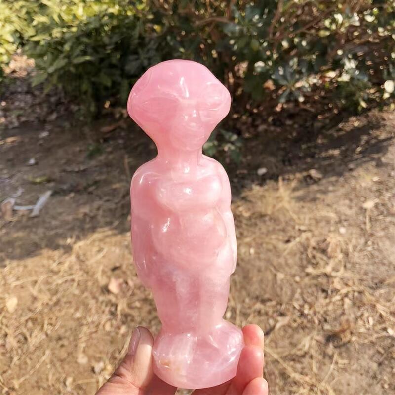 15CM Natural Rose Quartz Alien - Body Jewelry Europe ulasan dan harga
