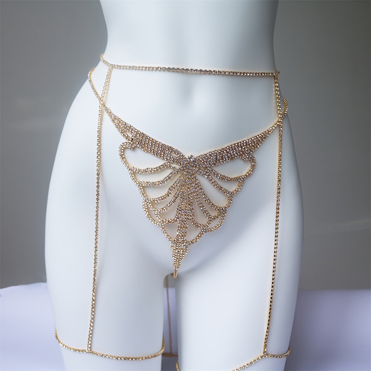 Multi layer rhinestone sparkli - Body Jewelry Waist ulasan dan harga