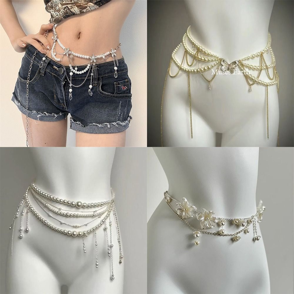 Fashion Elegant Pearl Waist Ch - Body Jewelry Online ulasan dan harga