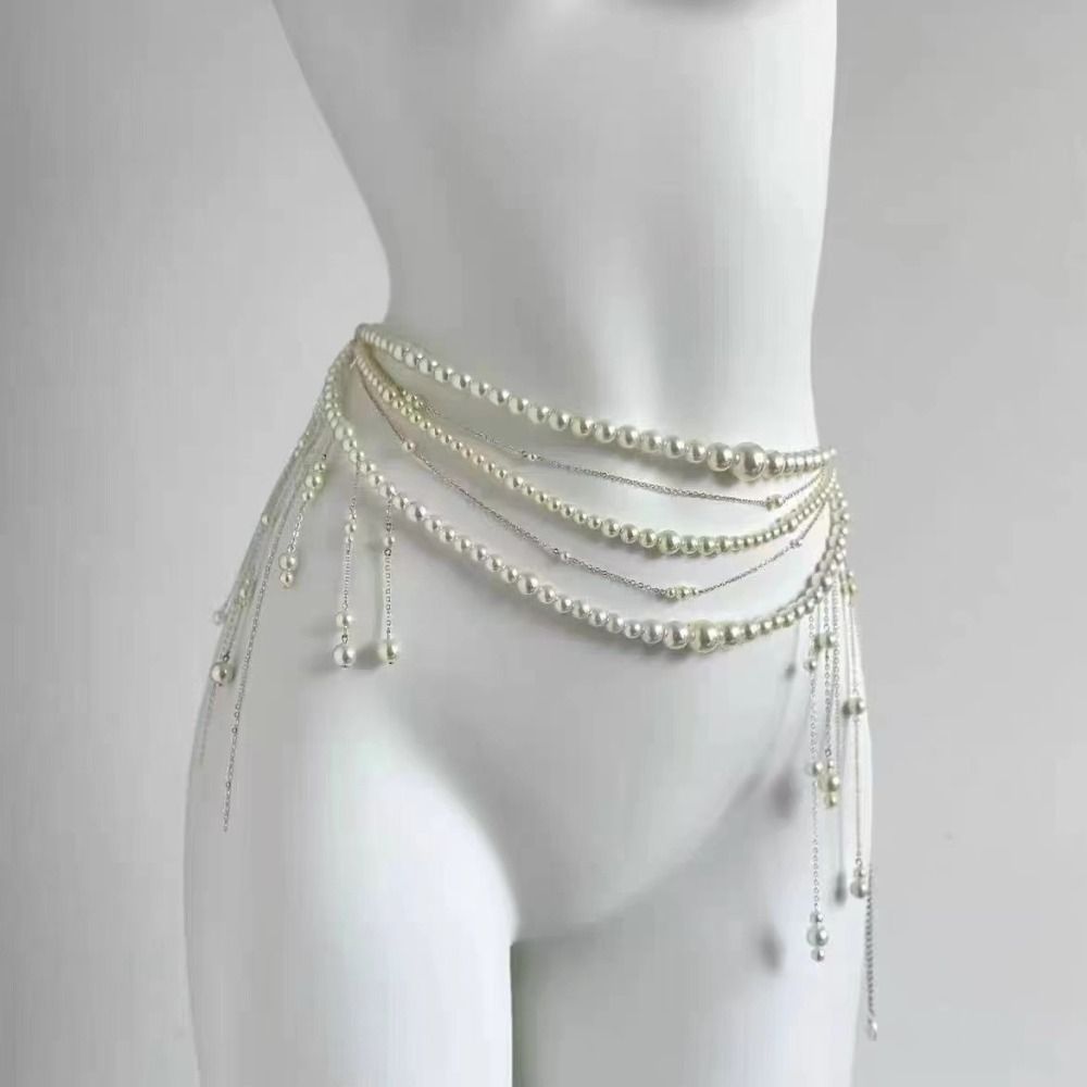 Fashion Elegant Pearl Waist Ch - Body Jewelry Online ulasan dan harga