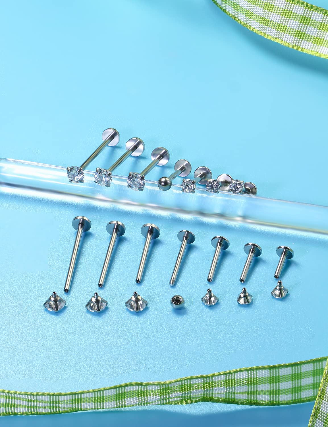 16G Different Sizes Flat Back  - Flat Back Labret Stud ulasan dan harga