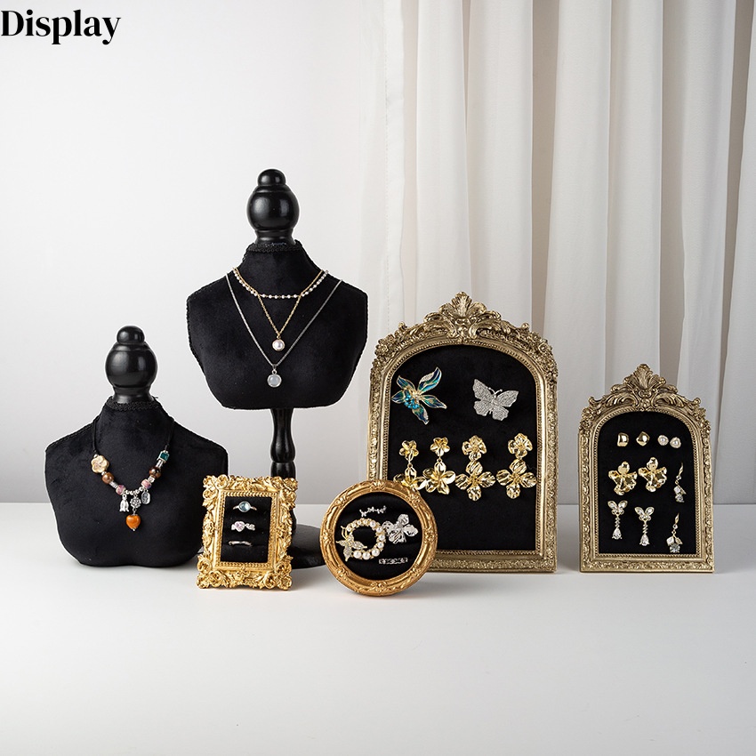 Black Velvet Bust Form Jewelry - Body Jewelry Stores ulasan dan harga